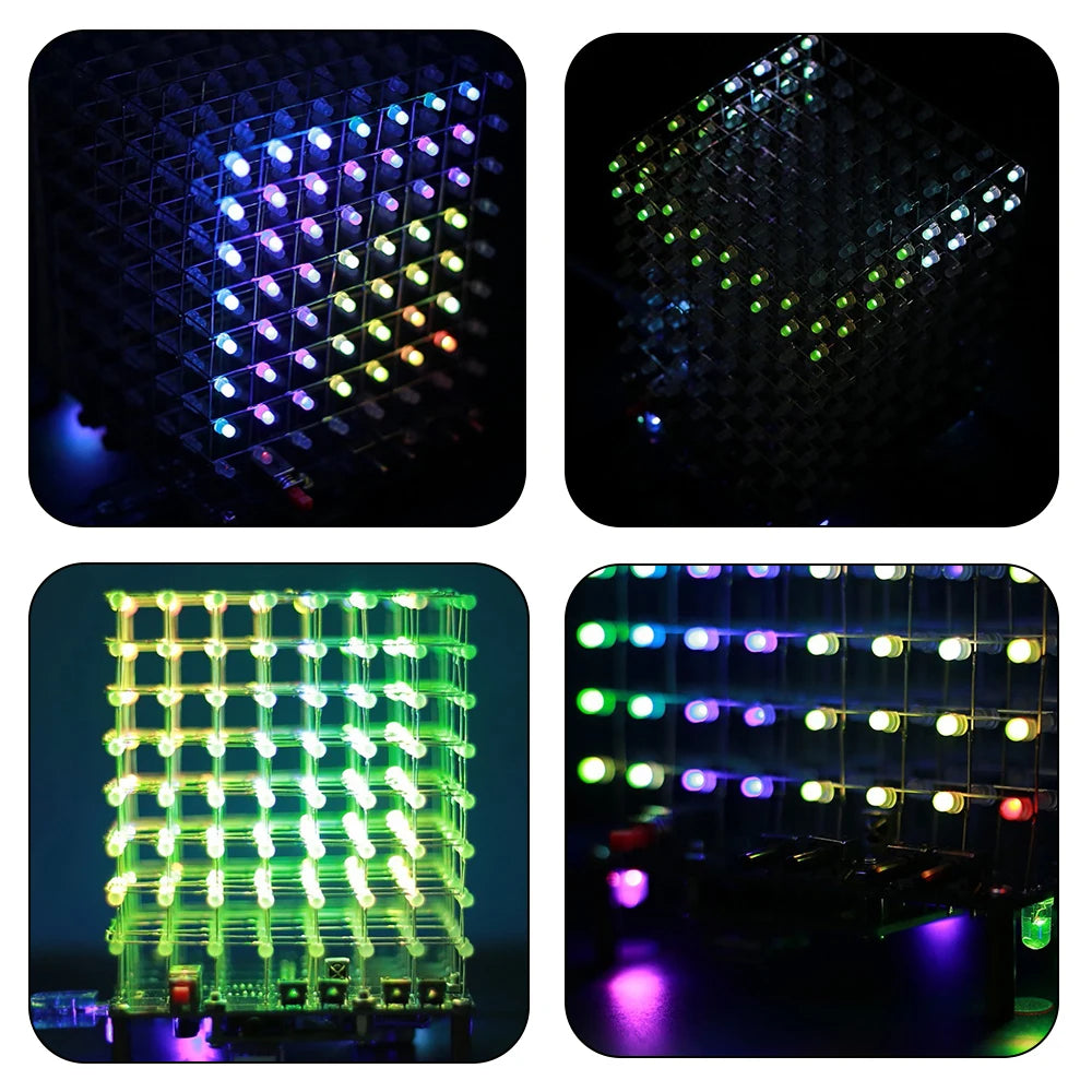 3D RGB LED Cube with Remote Control (Great for Soldering Practice)